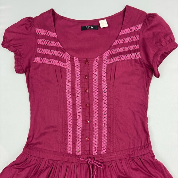 JFW Boho Embroidered Sequin Detailed Cotton Tiered Maxi Dress - Picture 2 of 10